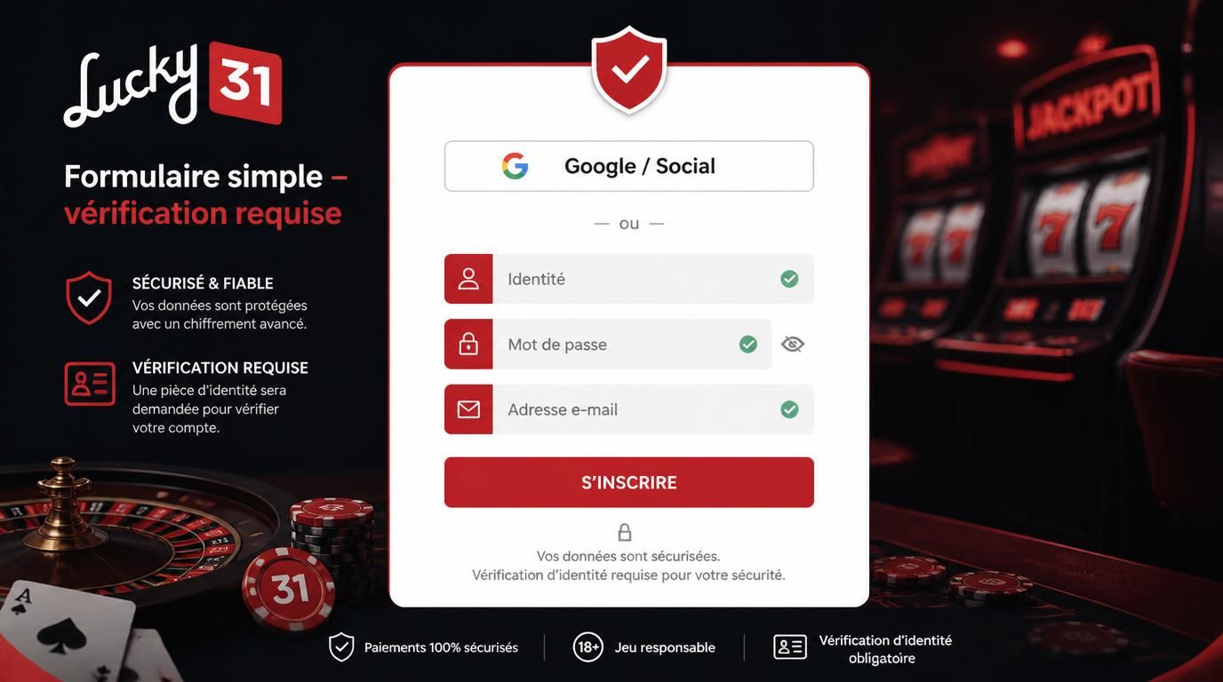 Un formulaire clair avec options social et vĂ©rification dâidentitĂ©